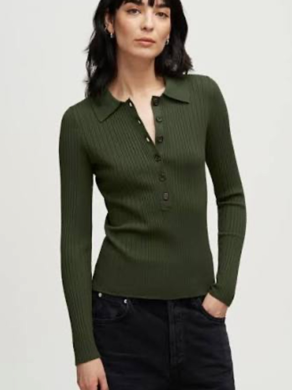 ARGENT Ribbed Collar Sweater in Viscose Polyester